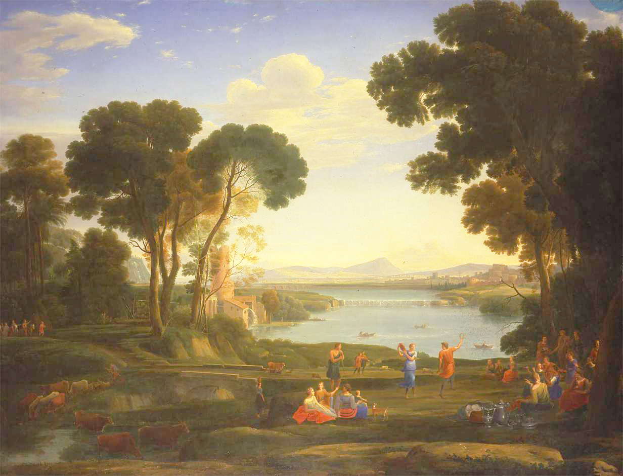 watermill and dancing figures